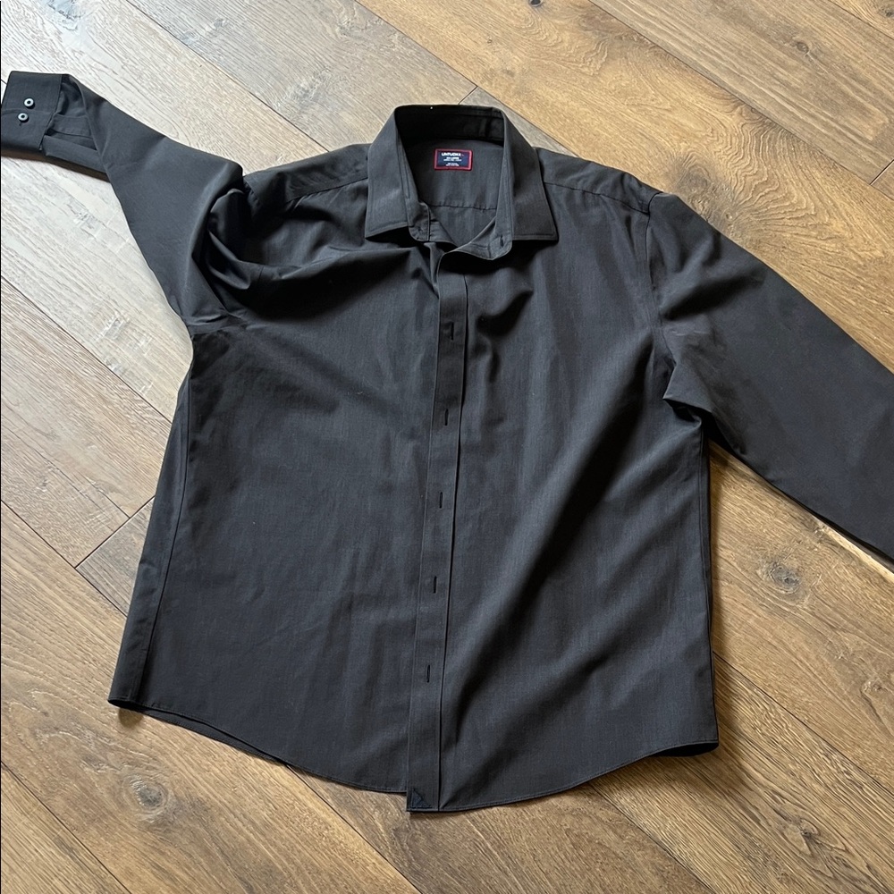 Men's Untuckit Black Dress Shirt - Classic Long Sleeve